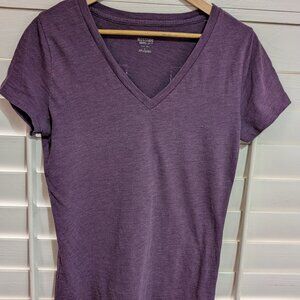 Mossimo Supply Co. V-Neck Shirt, Size Large, Heather Maroon